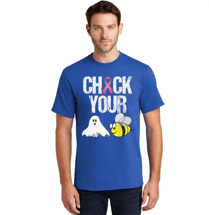 Check Your Boo Bees Funny Breast Cancer Halloween Gift Tall T-Shirt