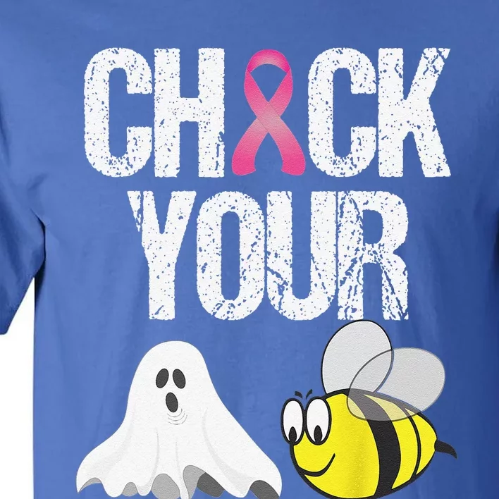 Check Your Boo Bees Funny Breast Cancer Halloween Gift Tall T-Shirt