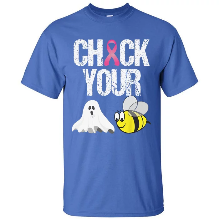 Check Your Boo Bees Funny Breast Cancer Halloween Gift Tall T-Shirt