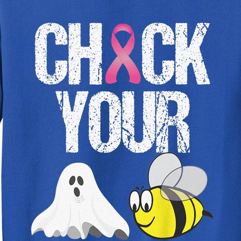 Check Your Boo Bees Funny Breast Cancer Halloween Gift Tall Sweatshirt