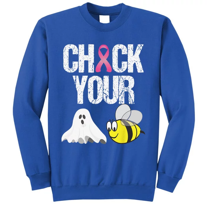 Check Your Boo Bees Funny Breast Cancer Halloween Gift Tall Sweatshirt