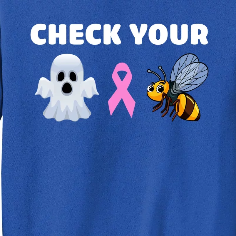 Check Your Boo Bees Funny Breast Cancer Awareness Halloween Gift Tall Sweatshirt