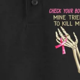 Check Your Boobs Mine Tried To Kill Me Skeleton Dry Zone Grid Performance Polo