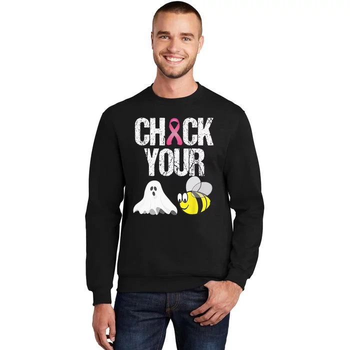 Check Your Boo Bees Funny Breast Cancer Halloween Gift Sweatshirt