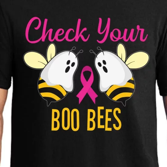 Check Your Boo Bees Breast Cancer Squad Tribe Funny Gift Pajama Set