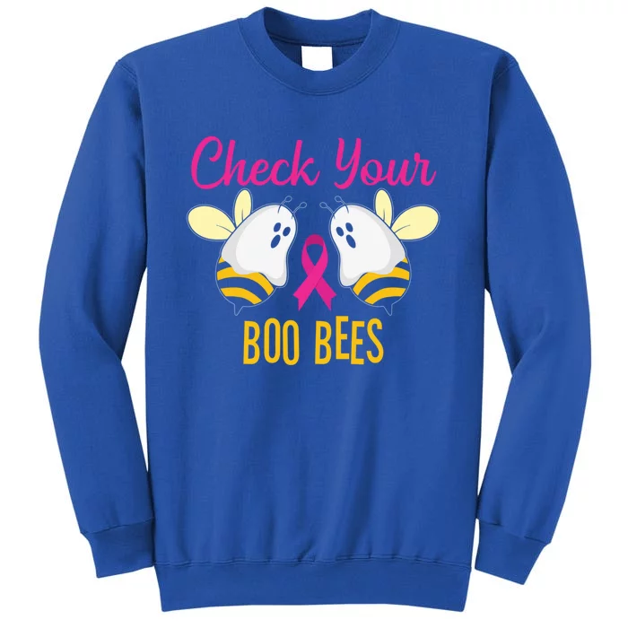 Check Your Boo Bees Breast Cancer Squad Tribe Funny Gift Tall Sweatshirt