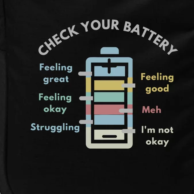 Check Your Battery Funny Therapist Impact Tech Backpack