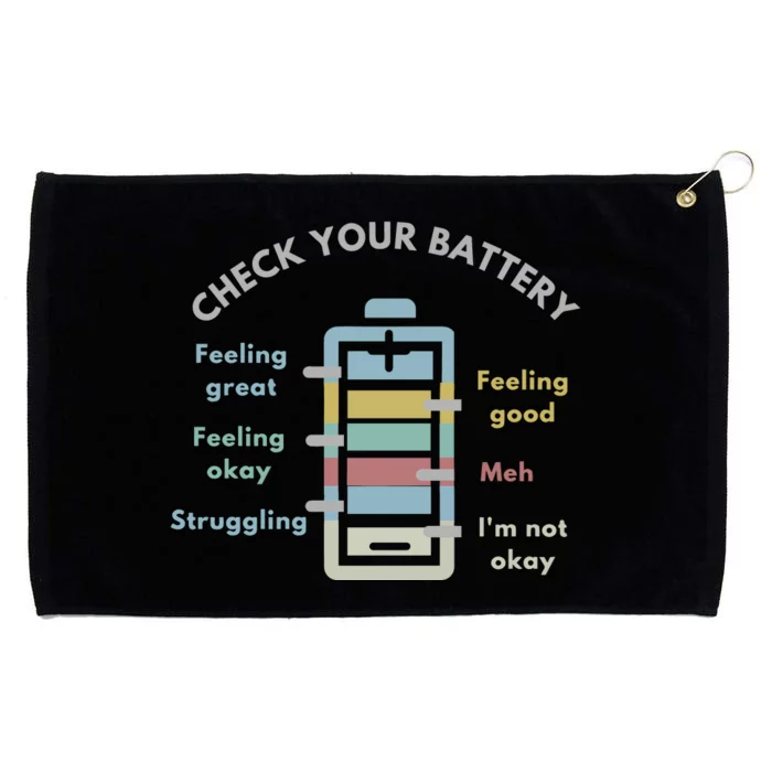 Check Your Battery Funny Therapist Grommeted Golf Towel