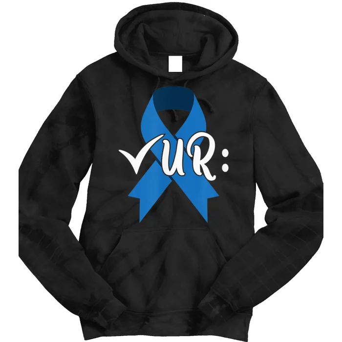 Check Your Colon Colorectal Cancer Awareness Tie Dye Hoodie