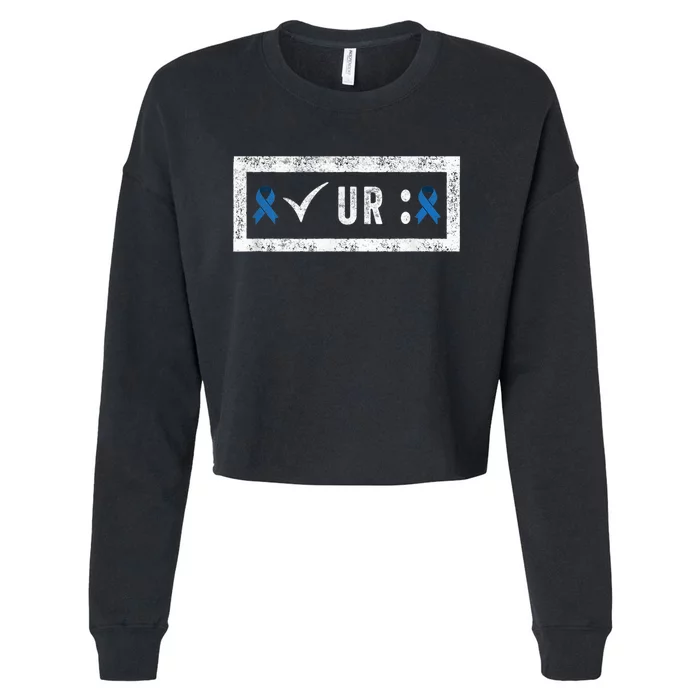 Check Your Colon Colonoscopies Colon Cancer Awareness Cropped Pullover Crew