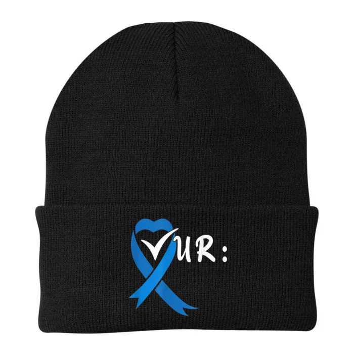 Check Your Colon Colorectal Cancer Awareness Knit Cap Winter Beanie