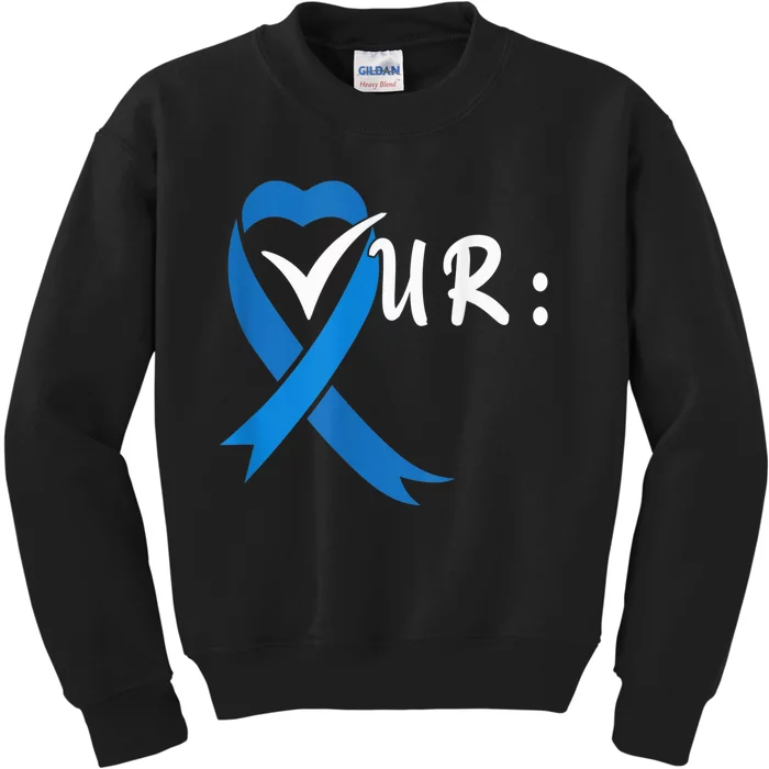 Check Your Colon Colorectal Cancer Awareness Kids Sweatshirt