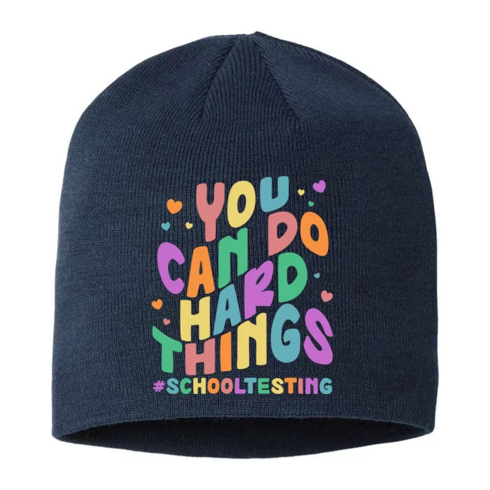 Cute You Can Do Hard Things #School Testing 8 1/2in Sustainable Knit Beanie