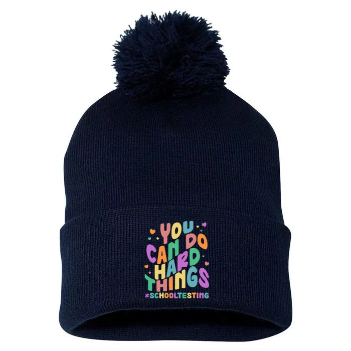 Cute You Can Do Hard Things #School Testing Pom Pom 12in Knit Beanie