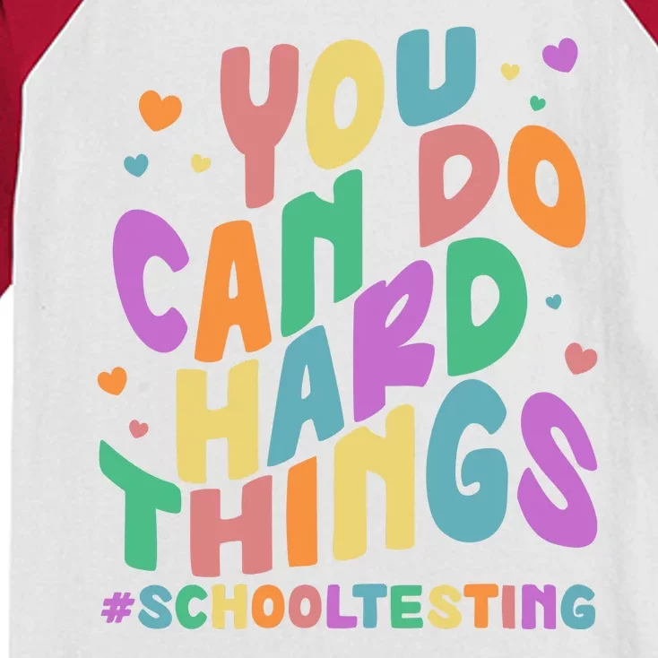 Cute You Can Do Hard Things #School Testing Kids Colorblock Raglan Jersey