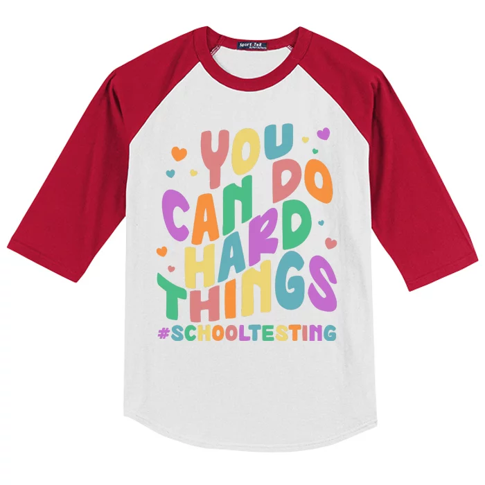 Cute You Can Do Hard Things #School Testing Kids Colorblock Raglan Jersey