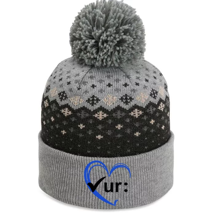 Check Your Colon Cancer Awareness Heart The Baniff Cuffed Pom Beanie