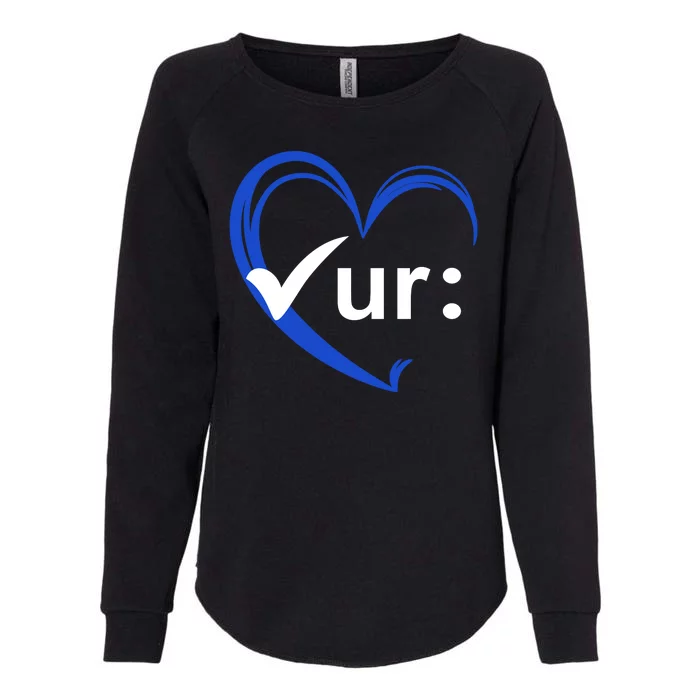 Check Your Colon Cancer Awareness Heart Womens California Wash Sweatshirt