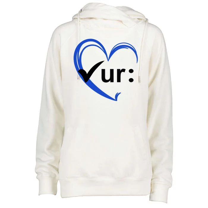 Check Your Colon Cancer Awareness Heart Womens Funnel Neck Pullover Hood