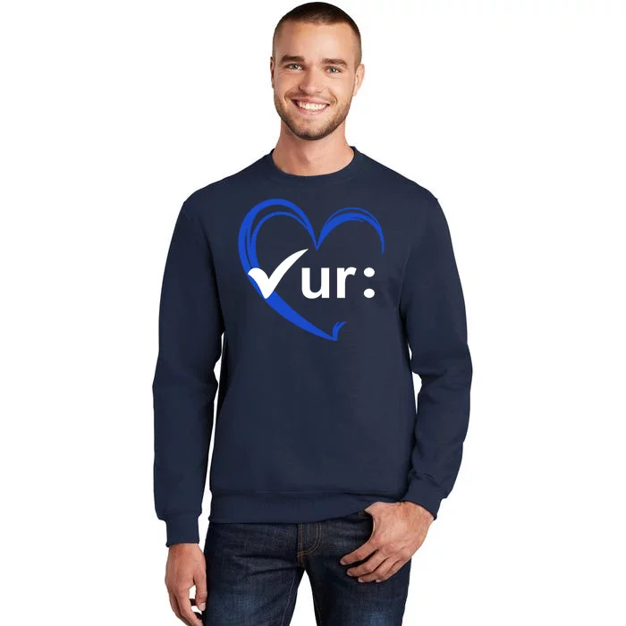 Check Your Colon Cancer Awareness Heart Tall Sweatshirt