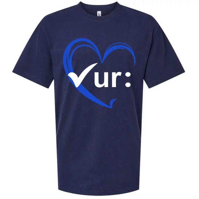 Check Your Colon Cancer Awareness Heart Sueded Cloud Jersey T-Shirt