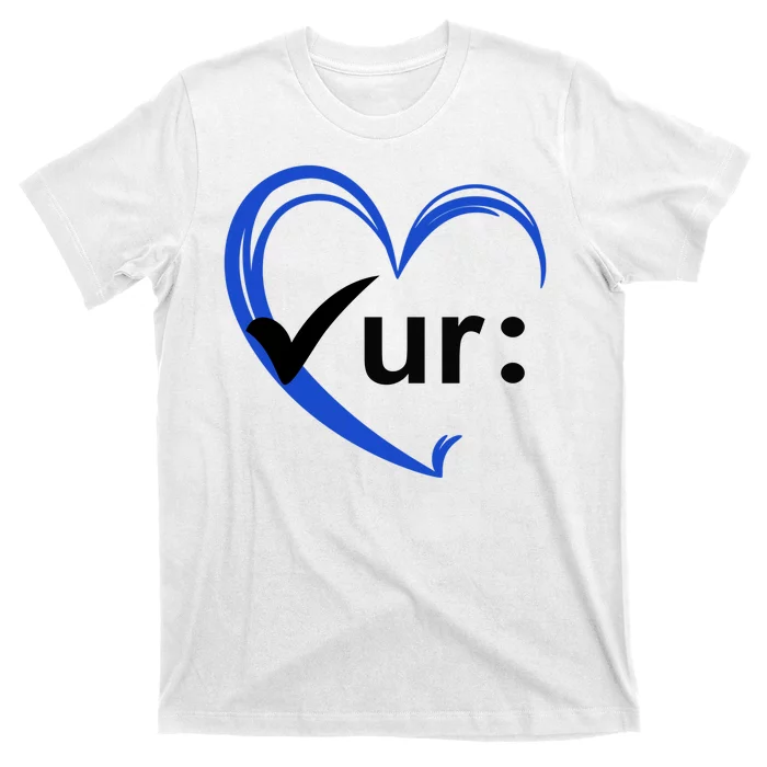 Check Your Colon Cancer Awareness Heart T-Shirt