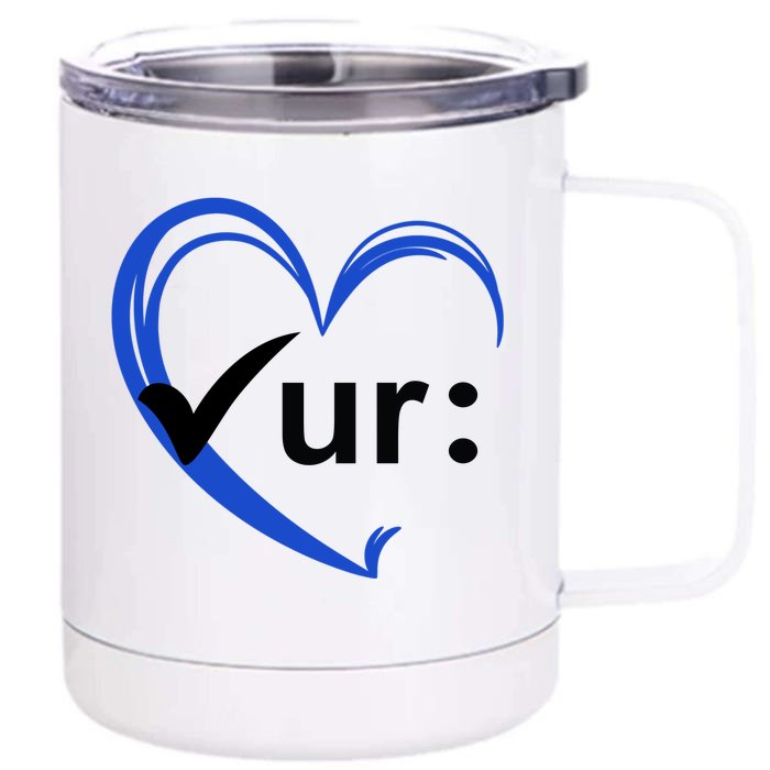 Check Your Colon Cancer Awareness Heart Front & Back 12oz Stainless Steel Tumbler Cup