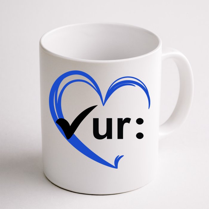 Check Your Colon Cancer Awareness Heart Front & Back Coffee Mug