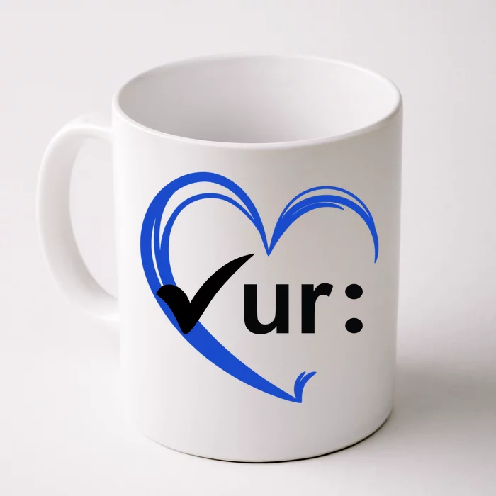 Check Your Colon Cancer Awareness Heart Front & Back Coffee Mug