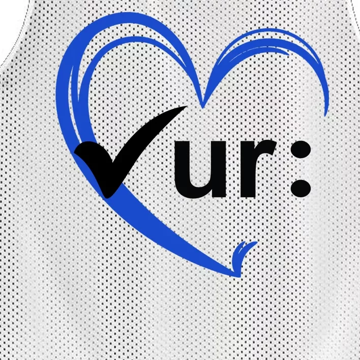 Check Your Colon Cancer Awareness Heart Mesh Reversible Basketball Jersey Tank