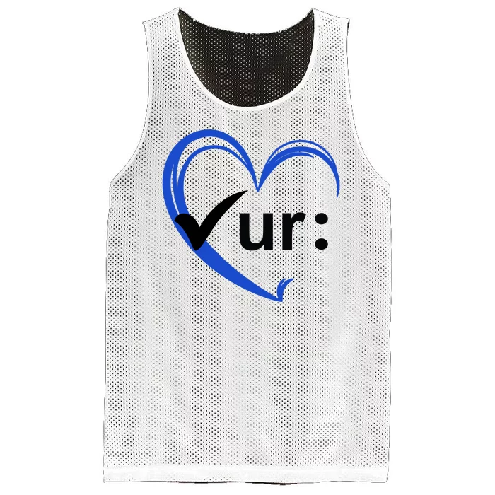 Check Your Colon Cancer Awareness Heart Mesh Reversible Basketball Jersey Tank