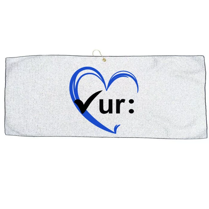 Check Your Colon Cancer Awareness Heart Large Microfiber Waffle Golf Towel