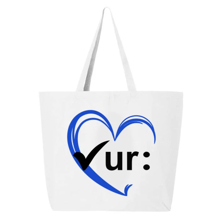 Check Your Colon Cancer Awareness Heart 25L Jumbo Tote