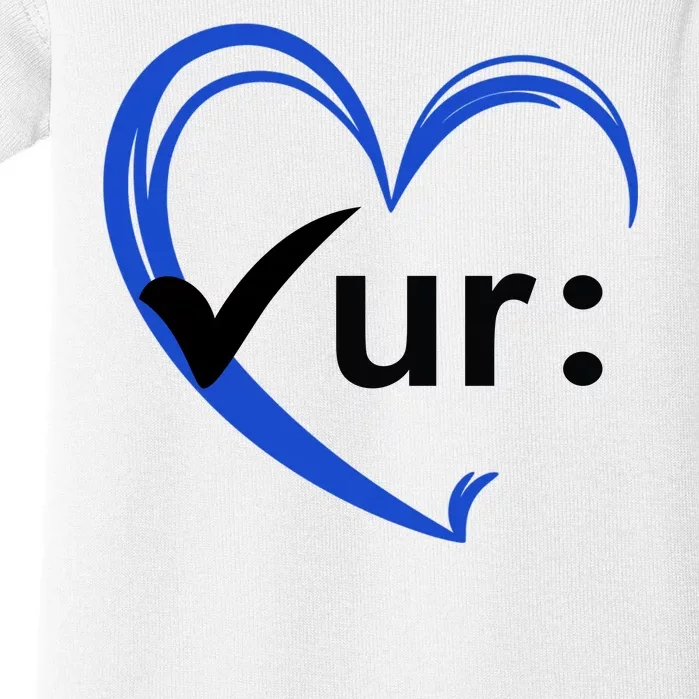 Check Your Colon Cancer Awareness Heart Baby Bodysuit