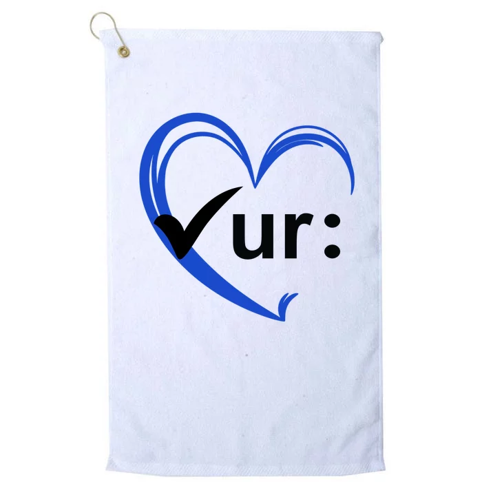 Check Your Colon Cancer Awareness Heart Platinum Collection Golf Towel