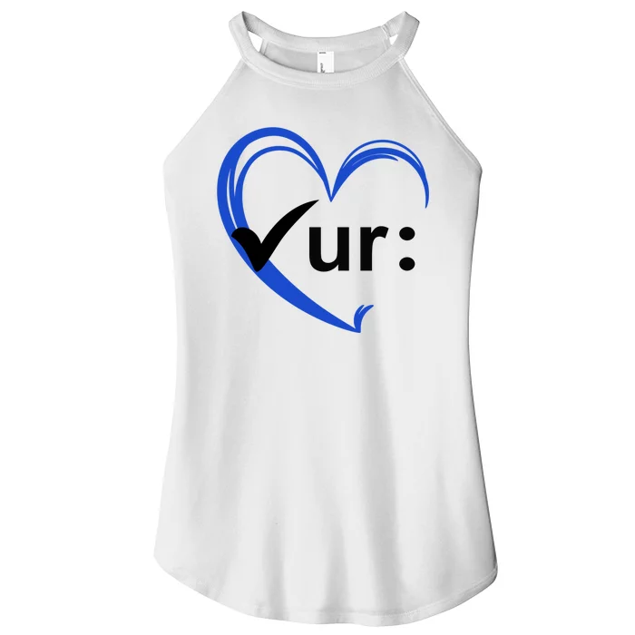 Check Your Colon Cancer Awareness Heart Women’s Perfect Tri Rocker Tank