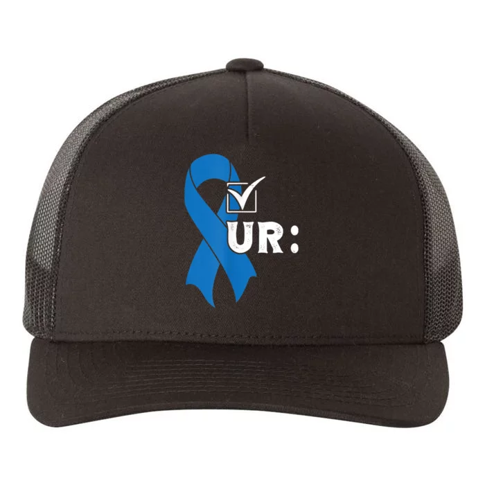 Check Your Colon Colonoscopies Colon Cancer Awareness Yupoong Adult 5-Panel Trucker Hat