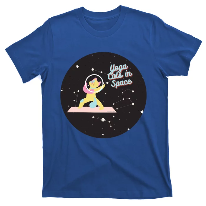 Cute Yoga Cats In Space Funny Design For Yoga And Cat Lovers Cute Gift T-Shirt