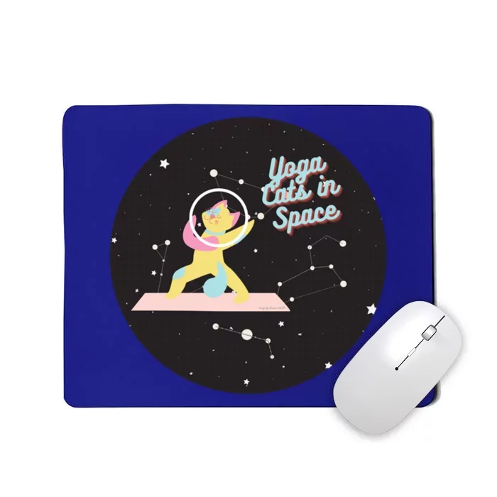 Cute Yoga Cats In Space Funny Design For Yoga And Cat Lovers Cute Gift Mousepad