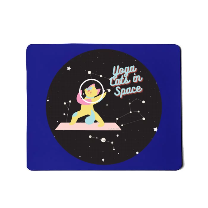 Cute Yoga Cats In Space Funny Design For Yoga And Cat Lovers Cute Gift Mousepad