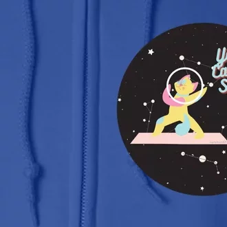 Cute Yoga Cats In Space Funny Design For Yoga And Cat Lovers Cute Gift Full Zip Hoodie