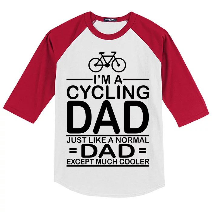 Cycling Dad , Like Normal Dad Except Much Cooler Kids Colorblock Raglan Jersey