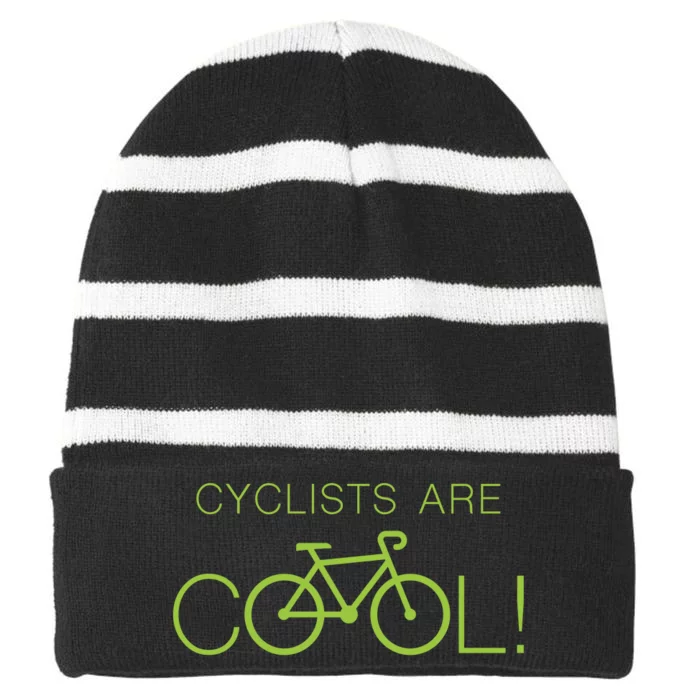 Cyclists Are COOL! Striped Beanie with Solid Band