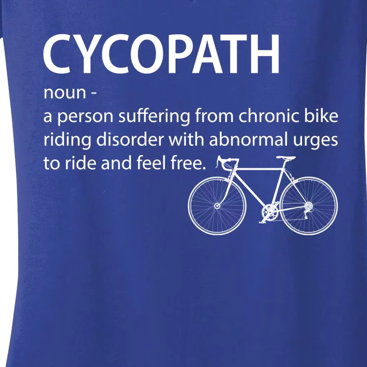 Cycopath Bike Rider Women's V-Neck T-Shirt