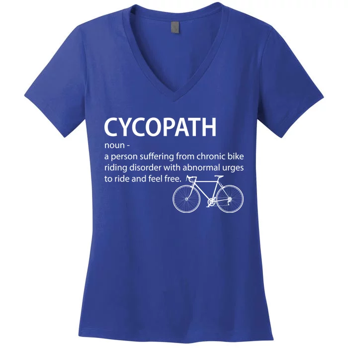 Cycopath Bike Rider Women's V-Neck T-Shirt