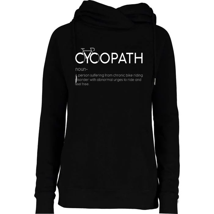 Cycopath Definition Biking Bike Cycling Womens Funnel Neck Pullover Hood