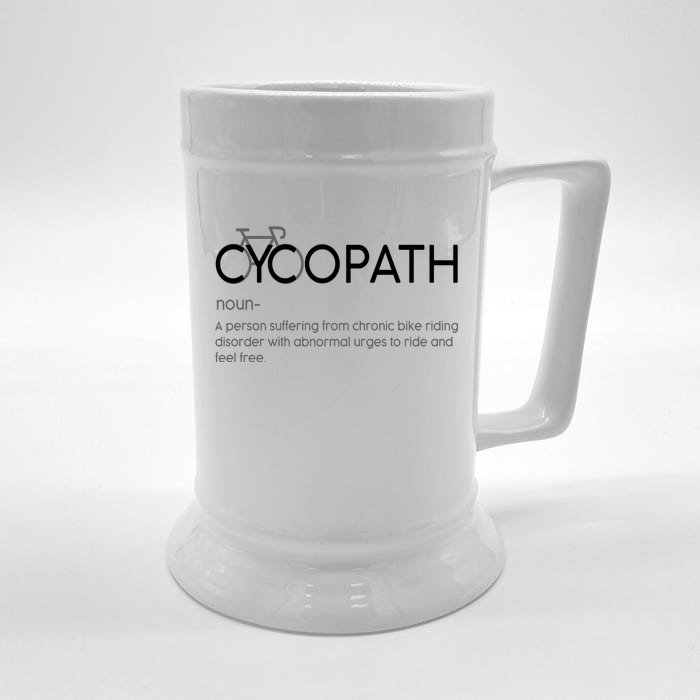 Cycopath Definition Biking Bike Cycling Front & Back Beer Stein