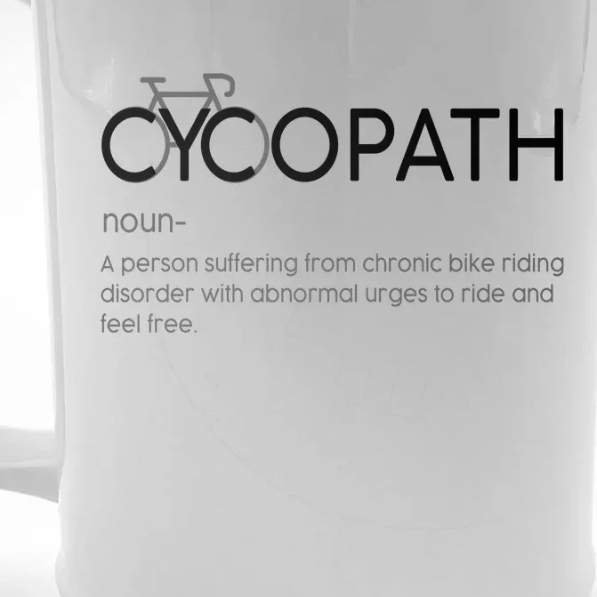 Cycopath Definition Biking Bike Cycling Front & Back Beer Stein