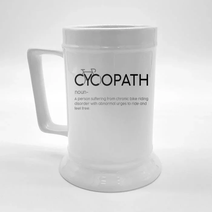 Cycopath Definition Biking Bike Cycling Front & Back Beer Stein