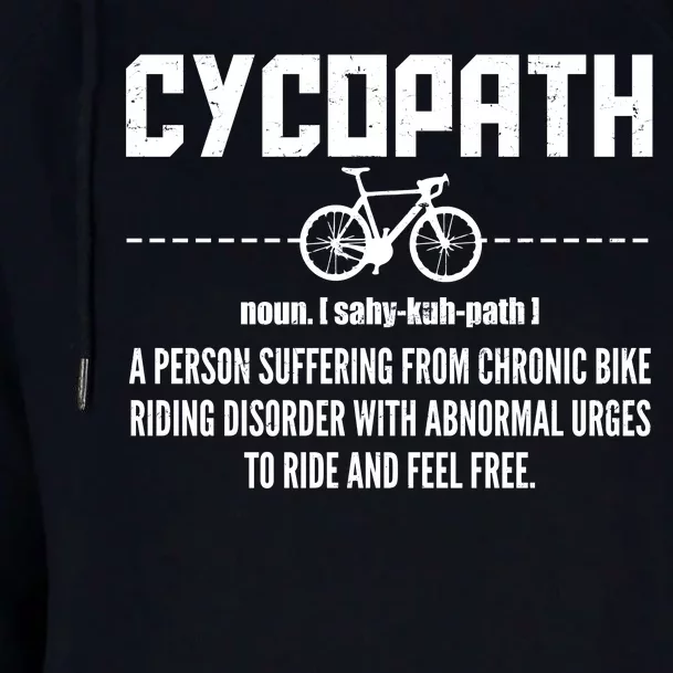 Cycopath Definition Biking Cycling Womens Funnel Neck Pullover Hood